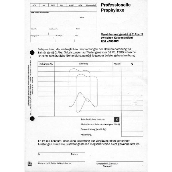 Prophylaxe-Vereinbarung