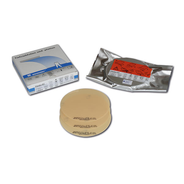 Erkodur-A1 zahnfarben, mit Isolierfolie, Ø 120 mm (rund)