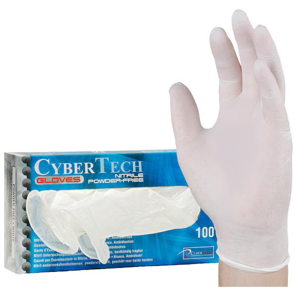 100 Stück: Nitril-Handschuhe weiß