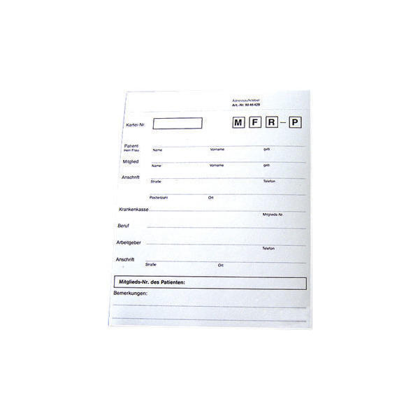 Anschriftenblatt