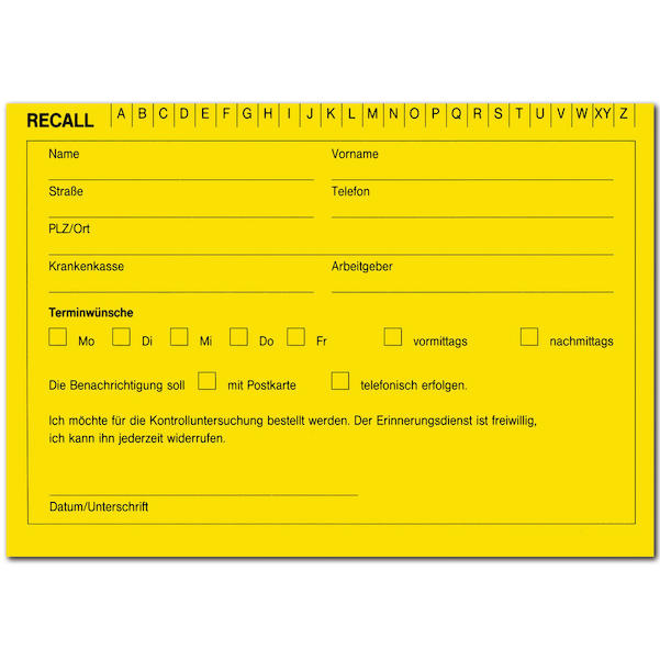 Recall-Karteikarte
