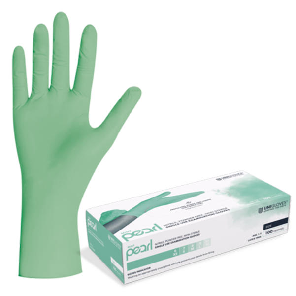100 Stück: Unigloves Mint Pearl Nitril